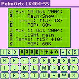 LCDC Weather screen on a 40x4 screen chopped in half!